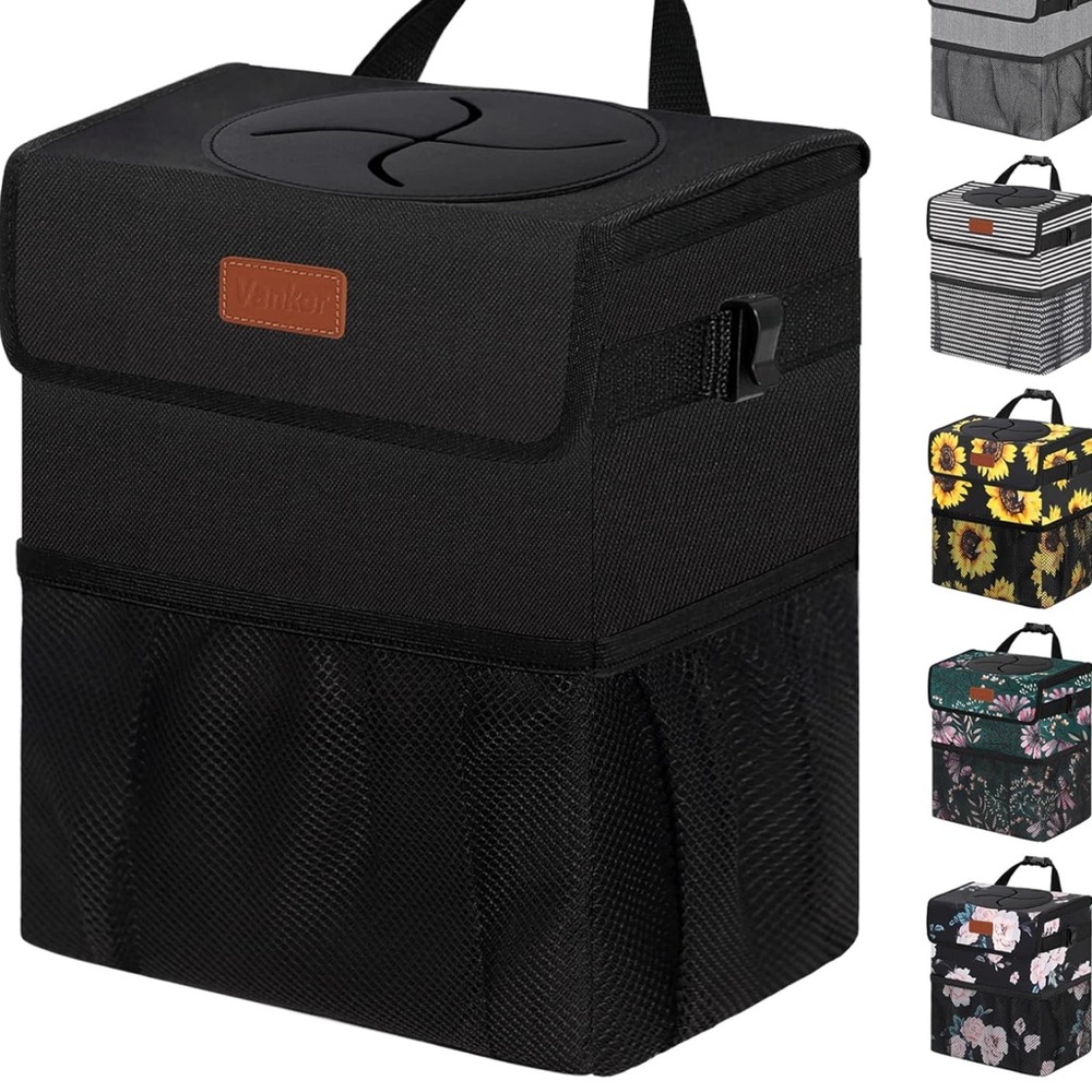 Black Car Trash Can